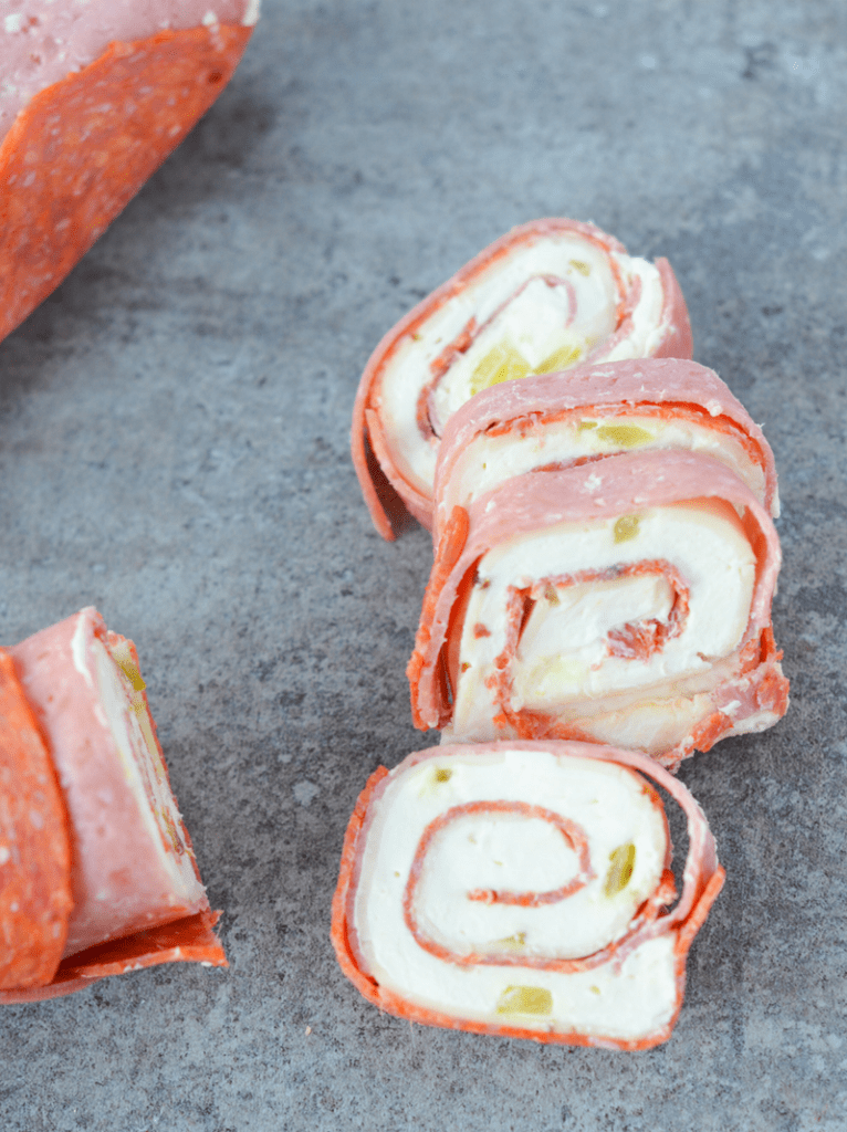 Cream Cheese & Salami Keto Pinwheels - Hey Keto Mama