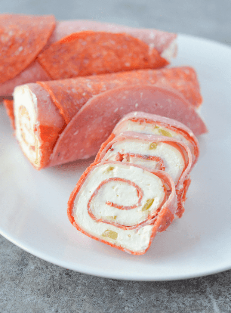 Cream Cheese & Salami Keto Pinwheels - Hey Keto Mama