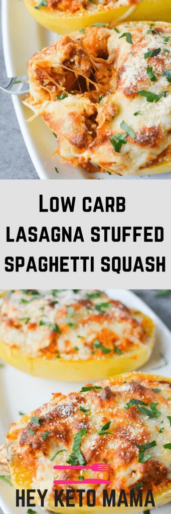 Low Carb Lasagna Stuffed Spaghetti Squash - Hey Keto Mama