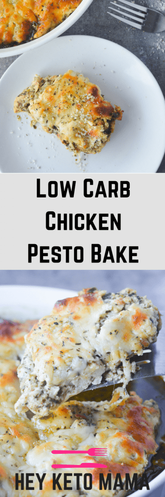 Low Carb Chicken Pesto Bake - Hey Keto Mama