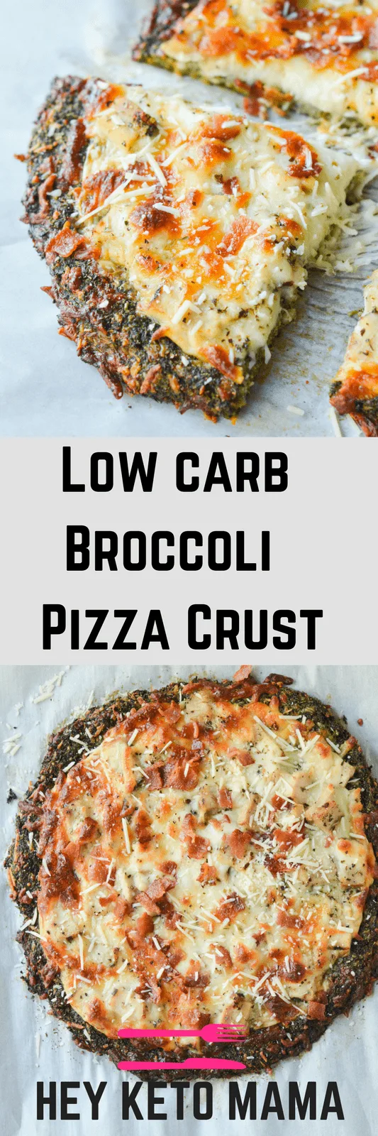 Low Carb Broccoli Crust Pizza - Hey Keto Mama