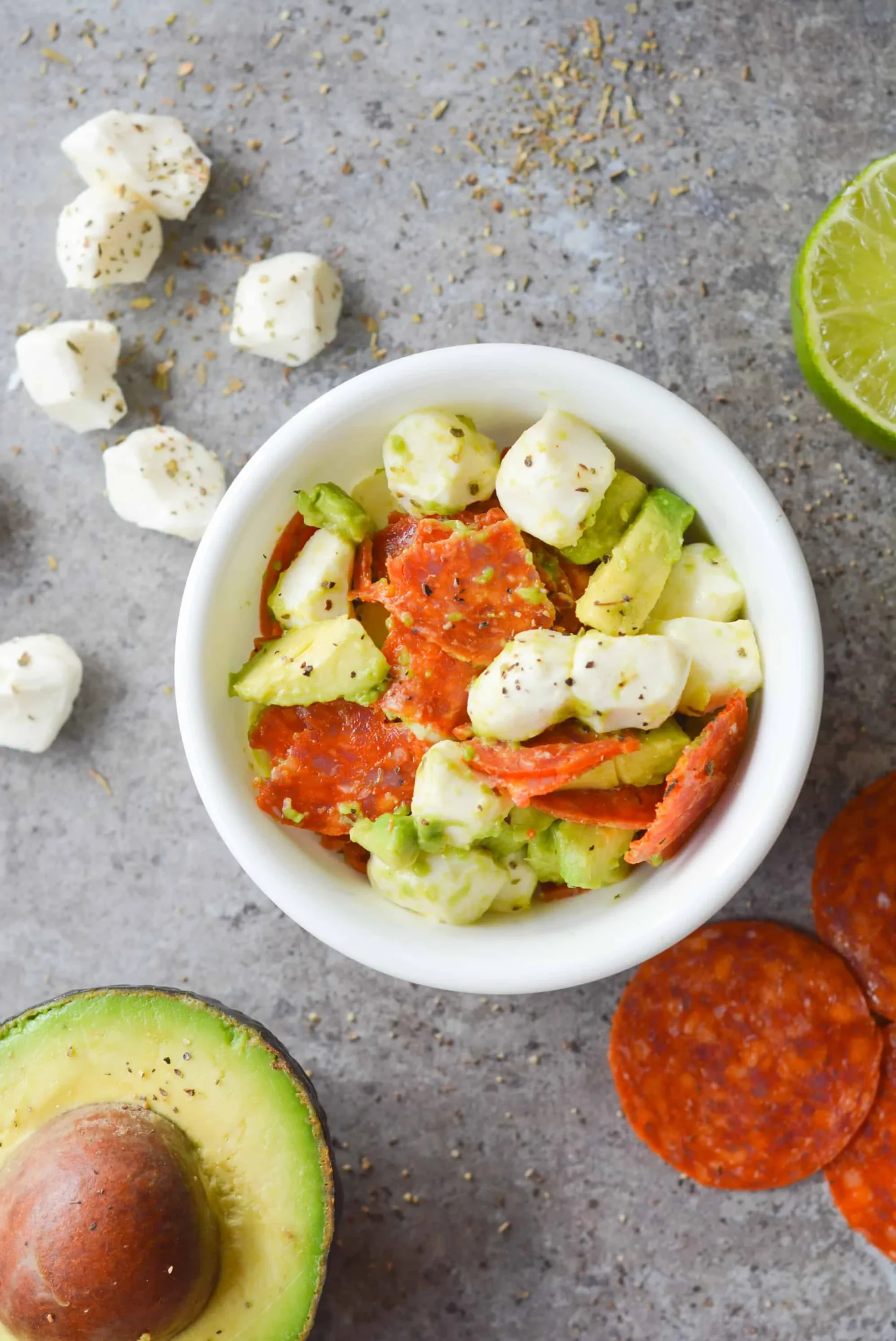 Keto Avocado Pepperoni Salad