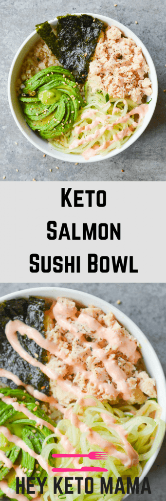 Easy Keto Salmon Sushi Bowl - Hey Keto Mama