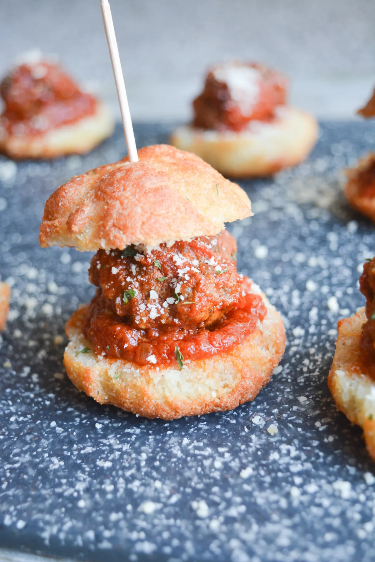 Keto Garlic Bread Meatball Sliders Square Recipe  